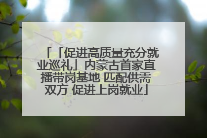 「促进高质量充分就业巡礼」内蒙古首家直播带岗基地 匹配供需双方 促进上岗就业