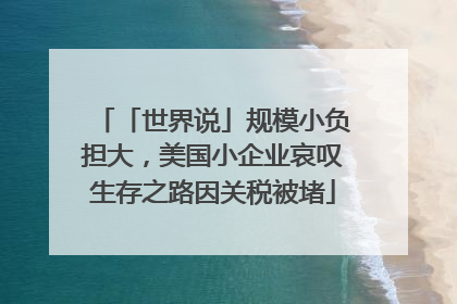 「世界说」规模小负担大，美国小企业哀叹生存之路因关税被堵