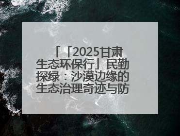 「2025甘肃生态环保行」民勤探绿：沙漠边缘的生态治理奇迹与防沙治沙密码
