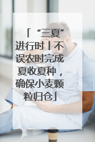 “三夏”进行时丨不误农时完成夏收夏种，确保小麦颗粒归仓