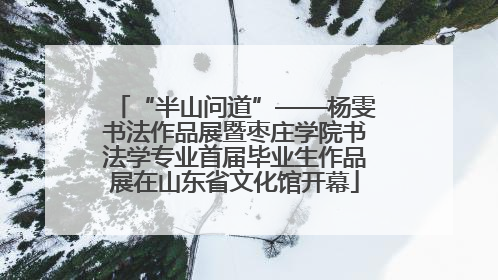 “半山问道”——杨雯书法作品展暨枣庄学院书法学专业首届毕业生作品展在山东省文化馆开幕