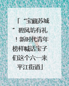 “宝藏苏城”碧凤坊有礼！新时代青年榜样喊话宝子们这个六一来平江街道