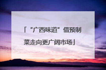 “广西味道”借预制菜走向更广阔市场