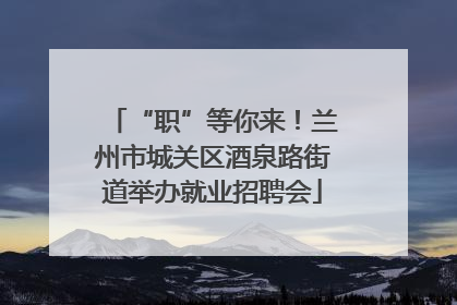 “职”等你来！兰州市城关区酒泉路街道举办就业招聘会
