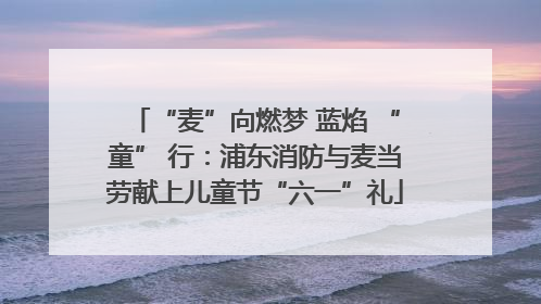 “麦”向燃梦 蓝焰 “童” 行：浦东消防与麦当劳献上儿童节“六一”礼