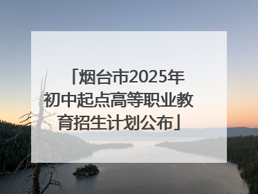 烟台市2025年初中起点高等职业教育招生计划公布