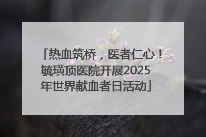 热血筑桥，医者仁心！毓璜顶医院开展2025年世界献血者日活动