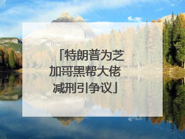 特朗普为芝加哥黑帮大佬减刑引争议