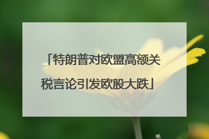 特朗普对欧盟高额关税言论引发欧股大跌