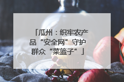 瓜州：织牢农产品“安全网”守护群众“菜篮子”