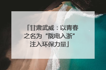甘肃武威：以青春之名为“陇电入浙”注入环保力量