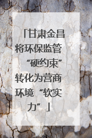 甘肃金昌将环保监管“硬约束”转化为营商环境“软实力”