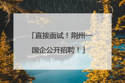 直接面试！荆州一国企公开招聘！