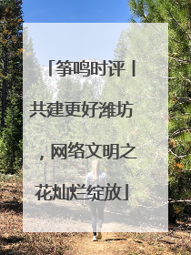 筝鸣时评丨共建更好潍坊，网络文明之花灿烂绽放