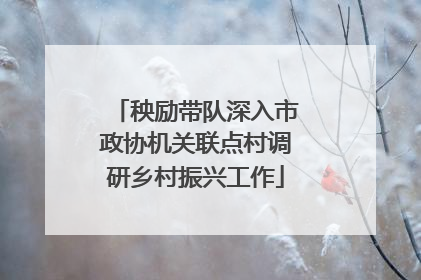 秧励带队深入市政协机关联点村调研乡村振兴工作