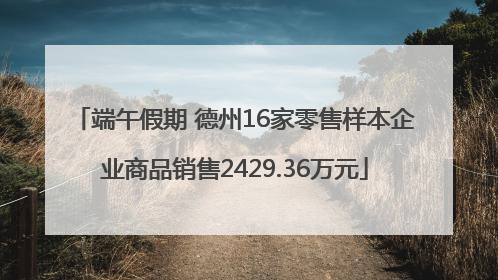 端午假期 德州16家零售样本企业商品销售2429.36万元