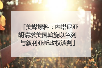 美媒爆料：内塔尼亚胡请求美国斡旋以色列与叙利亚新政权谈判