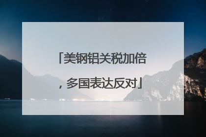 美钢铝关税加倍，多国表达反对