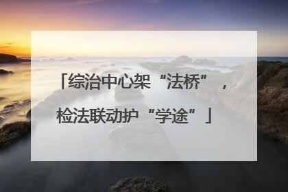 综治中心架“法桥”，检法联动护“学途”