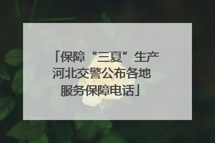 保障“三夏”生产 河北交警公布各地服务保障电话