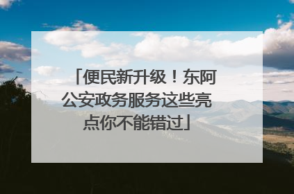 便民新升级！东阿公安政务服务这些亮点你不能错过