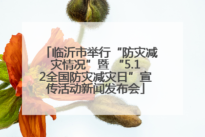 临沂市举行“防灾减灾情况”暨 “5.12全国防灾减灾日”宣传活动新闻发布会