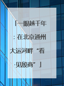 一眼越千年：在北京通州大运河畔“看·见殷商”