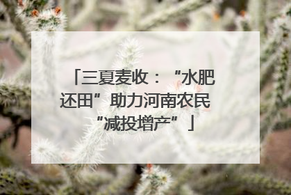 三夏麦收：“水肥还田”助力河南农民“减投增产”