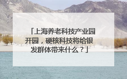 上海养老科技产业园开园，硬核科技将给银发群体带来什么？