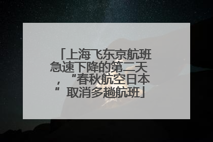 上海飞东京航班急速下降的第二天，“春秋航空日本”取消多趟航班