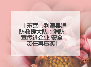 东营市利津县消防救援大队：消防宣传进企业 安全责任再压实