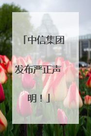 中信集团发布严正声明！