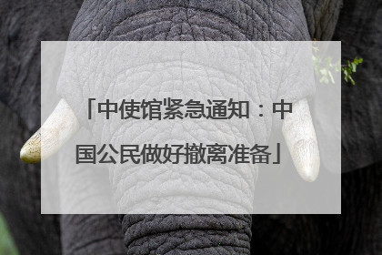 中使馆紧急通知：中国公民做好撤离准备