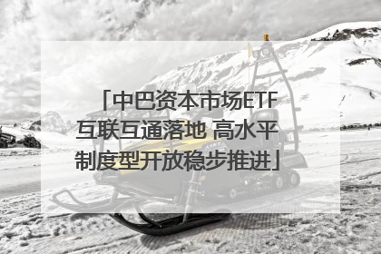 中巴资本市场ETF互联互通落地 高水平制度型开放稳步推进