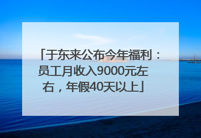 于东来公布今年福利：员工月收入9000元左右，年假40天以上
