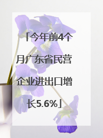 今年前4个月广东省民营企业进出口增长5.6%