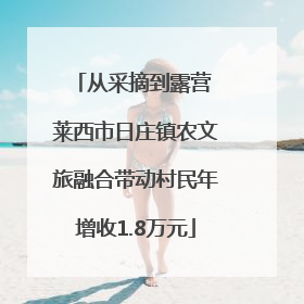 从采摘到露营 莱西市日庄镇农文旅融合带动村民年增收1.8万元