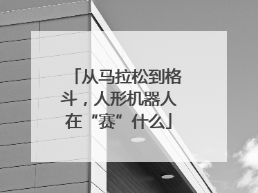 从马拉松到格斗，人形机器人在“赛”什么