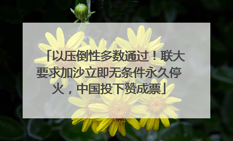 以压倒性多数通过！联大要求加沙立即无条件永久停火，中国投下赞成票