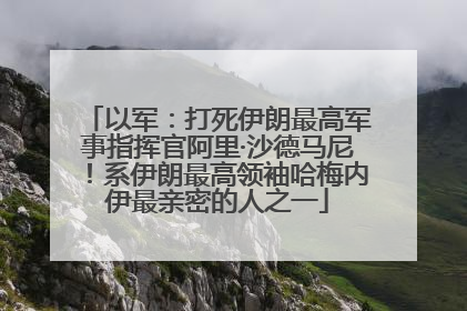 以军：打死伊朗最高军事指挥官阿里·沙德马尼！系伊朗最高领袖哈梅内伊最亲密的人之一