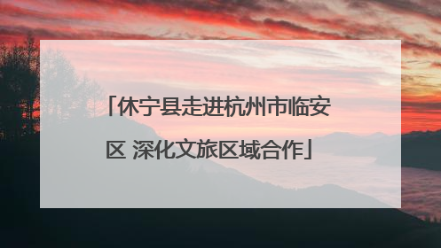 休宁县走进杭州市临安区 深化文旅区域合作