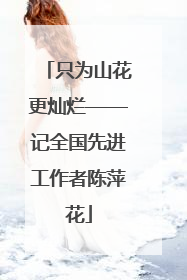 只为山花更灿烂——记全国先进工作者陈萍花