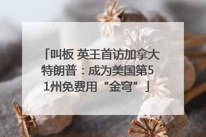 叫板 英王首访加拿大 特朗普：成为美国第51州免费用“金穹”
