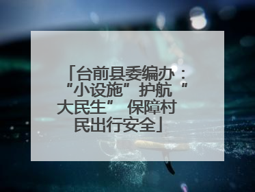 台前县委编办：“小设施”护航“大民生” 保障村民出行安全