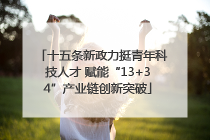 十五条新政力挺青年科技人才 赋能“13+34”产业链创新突破