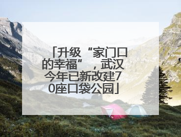 升级“家门口的幸福”，武汉今年已新改建70座口袋公园