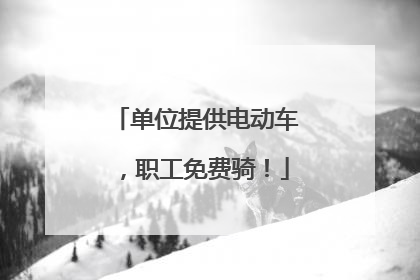 单位提供电动车，职工免费骑！