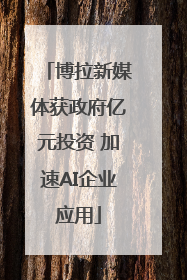 博拉新媒体获政府亿元投资 加速AI企业应用
