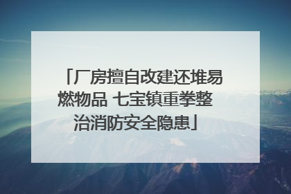 厂房擅自改建还堆易燃物品 七宝镇重拳整治消防安全隐患