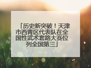 历史新突破！天津市西青区代表队在全国性武术套路大赛位列全国第三